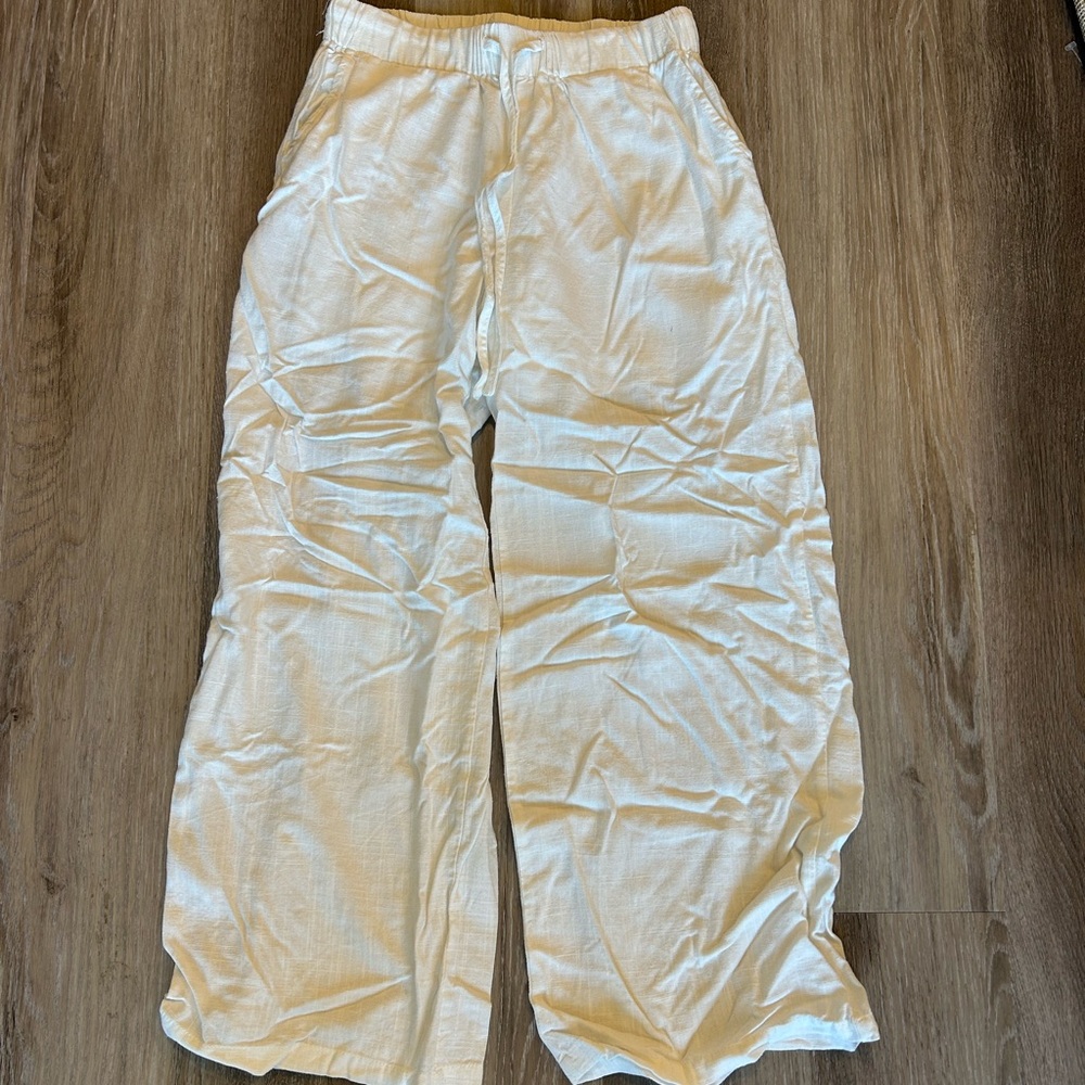 SHEIN White Elastic Waist Pants